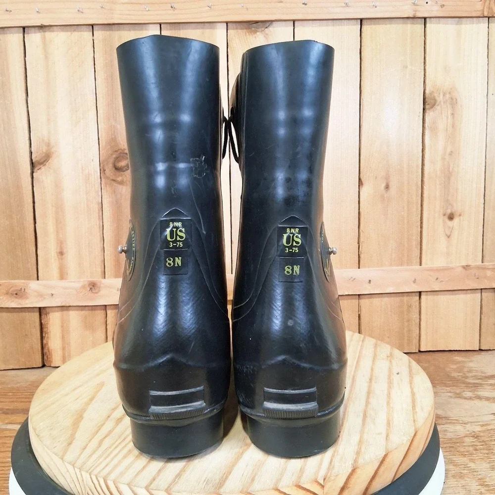 Vintage Bata US Military Mickey Mouse Rubber Boots Mens 8N Black Cold Weather